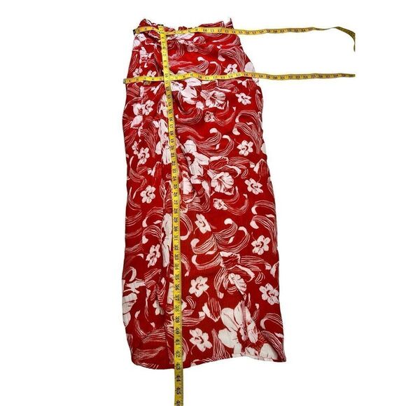 Faithfull the brand lulu size 4 red & white floral women’s zip back maxi skirt - Picture 7 of 13